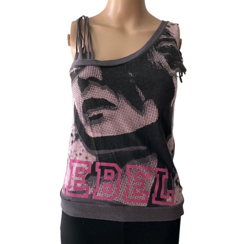 Topshop Rebel Fringe T-Shirt Grunge Y2K Fun